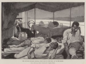 Der Vormarsch auf Dongola, Mittagshitze am Nil, 115° im Schatten von Henry Charles Seppings Wright
