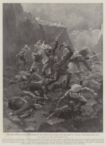Der Aufstand an der indischen Grenze, die Männer aus Dorset kämpfen Hand in Hand mit dem Feind in einer Schlucht am Tseri-Kandao-Pass von Henry Charles Seppings Wright