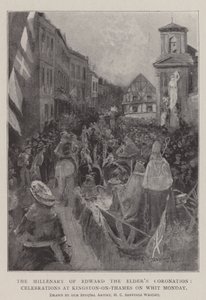 Das Jahrtausend der Krönung von Edward dem Älteren, Feierlichkeiten in Kingston-on-Thames am Pfingstmontag von Henry Charles Seppings Wright