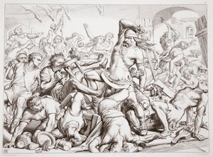 Wie Hereward Bourne von Franzosen befreite, Illustration aus Hereward the Great von Charles Kingsley, veröffentlicht 1870 von Henry Courtney Selous
