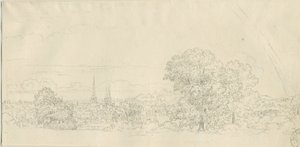 Lichfield - Fernansicht: Federzeichnung, undatiert [1788-1855] von Henry Curzon Allport