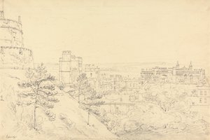Schloss Windsor vom Glacis des Rundturms von Henry Edridge