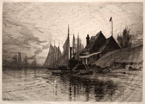 Abend, New Yorker Hafen, 1884
