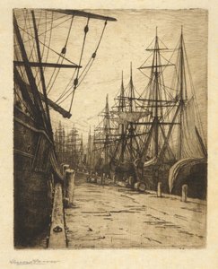 Abend in den Atlantic Docks von Henry Farrer