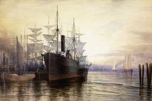 Sonnenuntergang, New Yorker Hafen, 1880