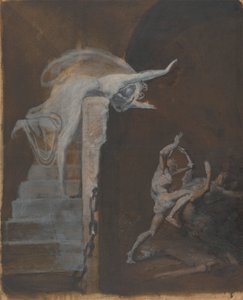 Ariadne beobachtet den Kampf von Theseus mit dem Minotaurus