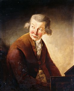 Porträt eines Gentlemans, identifiziert als Franz Joseph Haydn, Halbfigur, am Klavier