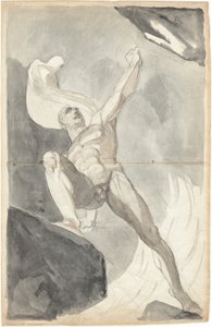 Satan trotzt den Mächten des Himmels von Johann Heinrich Füssli