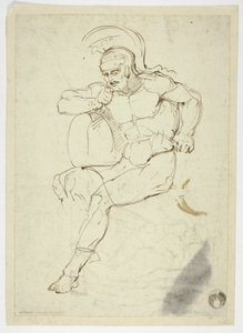 Sitzender Krieger (recto); Schreiten der Krieger (verso) von Henry Fuseli