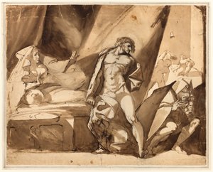 Die Entdeckung (recto), Zwei Skizzen stehender männlicher Figuren (verso)