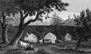 Eltham Bridge, Kent, graviert von Henry Adlard, 1832 von Henry Gastineau