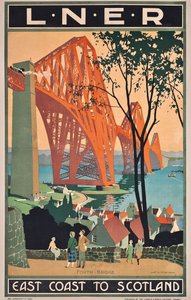 Ein London und North Eastern Railway Poster, das Reisen an die Ostküste nach Schottland bewirbt von Henry George Gawthorn