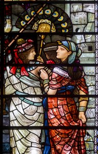 Durham Cathedral, Moses verlässt den Hof des Pharao (Detail), 1895 von Henry Holiday