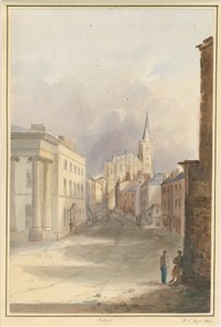 Walsall Stadt und Kirche: Aquarell, 1844 von Henry James Noyes