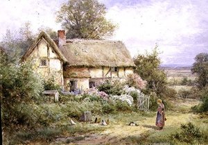 Großmutters Haustiere füttern von Henry John Sylvester Stannard