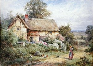 Grannys Haustiere füttern von Henry John Sylvester Stannard