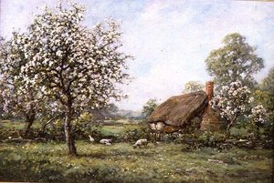 Hütte im Frühling von Henry John Yeend King