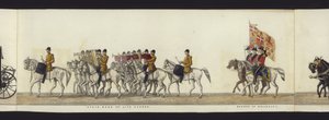 Teil der Panoramadarstellung des gesamten Trauerzugs von Arthur, Herzog von Wellington von Henry Jr and Sala Alken
