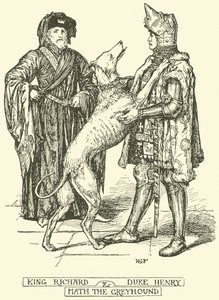 König Richard und Herzog Heinrich messen den Windhund von Henry Justice Ford