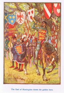 Der Earl of Huntingdon bläst das goldene Horn