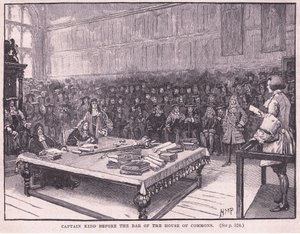 Kapitän Kidd vor dem Ausschuss des House of Commons, 1701