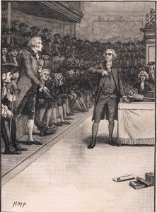 Szene im Unterhaus: Bruch zwischen Burke und Fox 1791