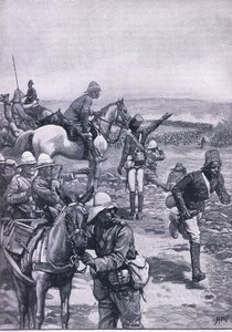Die Schlacht von Omdurman: MacDonalds Brigade wehrt den Angriff der Derwische ab, Illustration aus Cassells Geschichte Englands, 1900er Jahre von Henry Marriott Paget