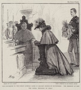 Die Konversion zur römisch-katholischen Kirche von Prinzessin Helene von Montenegro, die Zeremonie in Bari, die königliche Hochzeit in Italien von Henry Marriott Paget