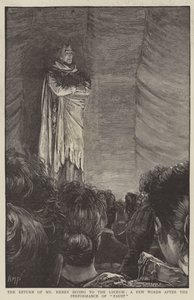Die Rückkehr von Mr. Henry Irving ins Lyceum, ein paar Worte nach der Aufführung von Faust von Henry Marriott Paget