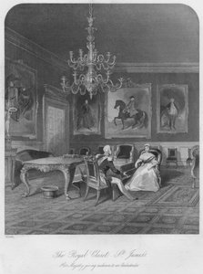 Die königliche Kammer. Ihre Majestät empfängt einen Botschafter, um 1841 von Henry Melville