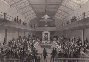 Der Sprecher rügt eine Person an der Bar im House of Commons, Westminster, London von Henry Melville
