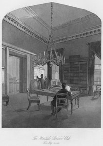 Der United Service Club. Der Kartenraum, ca. 1841 von Henry Melville