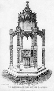 Das Taufbecken, Trunch Church, Norfolk, 1855