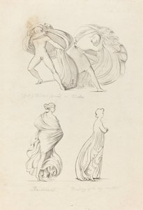 Draperie, drei Figuren, eine Bacchantin und zwei aus der Natur von Henry Noel Humphreys after John Flaxman