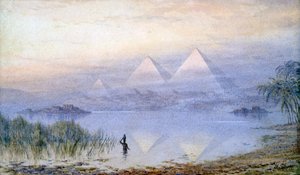Die Pyramiden während der Nilflut, Ägypten von Henry Noel Shore