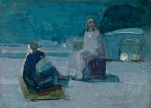 Studie für Christus und Nikodemus auf einem Dach von Henry Ossawa Tanner