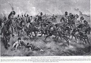Die Kanonen in Aktion bringen, Waterloo, Illustration aus 