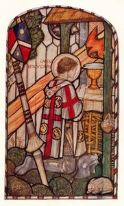 Sir Galahad. Entwurf für ein Fenster in Kelvin-Side, Glasgow, ca. 1914 von Henry Payne