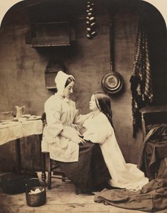 Sie rennt nach Hause und erzählt ihrer Mutter alles darüber, 1858 von Henry Peach Robinson