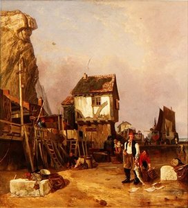 Fischer mit ihrem Fang an einem Kai von Henry Perlee Parker