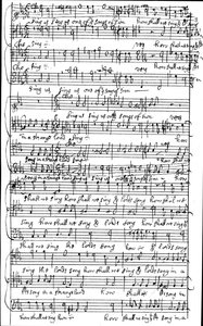 Autographes Manuskript der Partitur für Psalm 137 Wie sollen wir das Lied des Herrn in einem fremden Land singen, vor 1683 von Henry Purcell