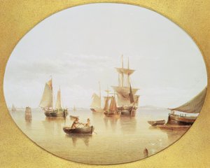 Hafenszene - an Land rudern