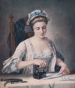 Eine Wäscherin beim Bügeln, um 1765, 1905