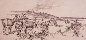 Esel auf dem Golfplatz, Illustration aus dem 