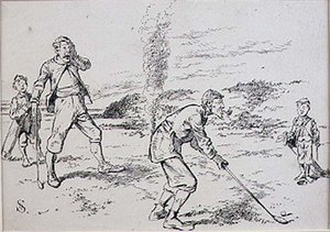 Der zerstreute Golfer, Illustration aus der Zeitschrift 