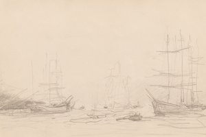 Schiffe im Hafen von Falmouth von Henry Scott Tuke