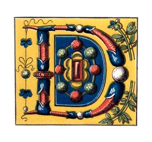 Initialbuchstabe D, 15. Jahrhundert, 1843 von Henry Shaw