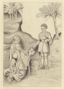 John Lydgate, präsentiert sein Buch dem Earl of Salisbury von Henry Shaw