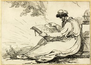 Orientale mit Bart, liest ein Buch von Henry Singleton