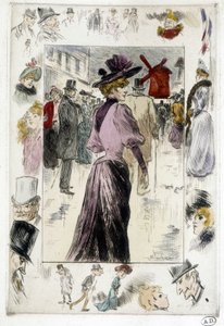 Frau vor dem Moulin Rouge von Henry Somm